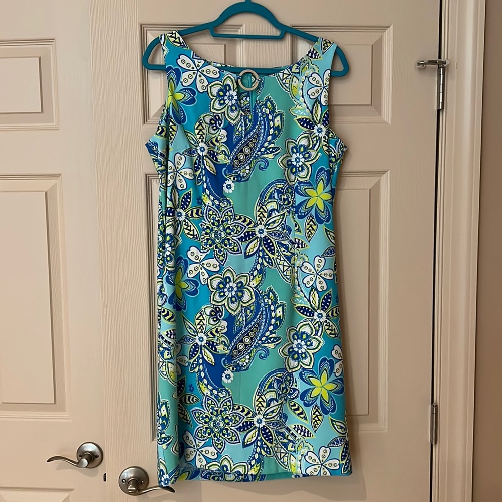 Gently worn, sleeveless Ronni Nicole dress, size 14, zipper in back,